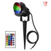 10W RGB LED COB Landscape Lamp Waterproof Garden Walkway Lawn Spike Spot Light