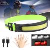 1pc Adjustable LED Headlamp With Motion Sensor; USB Rechargeable Bright Flashlight With Headband; Lamp For Walking Camping Hiking Running