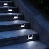 6Packs Solar Step Lights Stainless Steel Outdoor Solar Deck Lights LED Fence Lamp for Outside Garden Backyard Patio Stair Wall