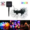 20ft 30 LED Solar String Ball Lights Outdoor Waterproof Warm White Garden Decor