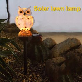 1pc Solar Resin Owl LED Light Stake; Outdoor Waterproof Path Light Owl Sculpture; Landscape Light For Courtyard Garden Lawn Pathway Decoration (Items: Owl Lamp)