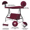 3 Seats Outdoor Swing Hammock with Adjustable Tilt Canopy