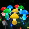 Solar Mushroom Light; Multi-Color Changing LED Outdoor Flowers Garden Courtyard Yard Patio Outside Christmas Holiday Decor