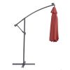 10 FT Solar LED Patio Outdoor Umbrella Hanging Cantilever Umbrella Offset Umbrella Easy Open Adustment with 32 LED Lights